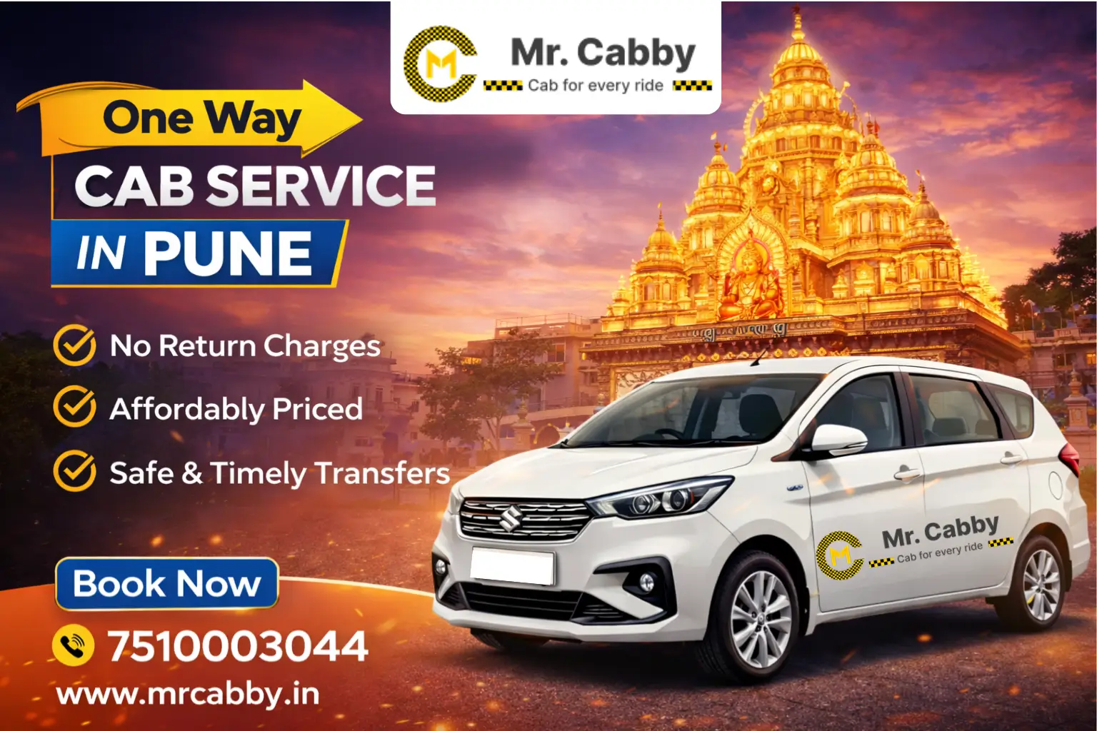 One Way Cab Service in Pune